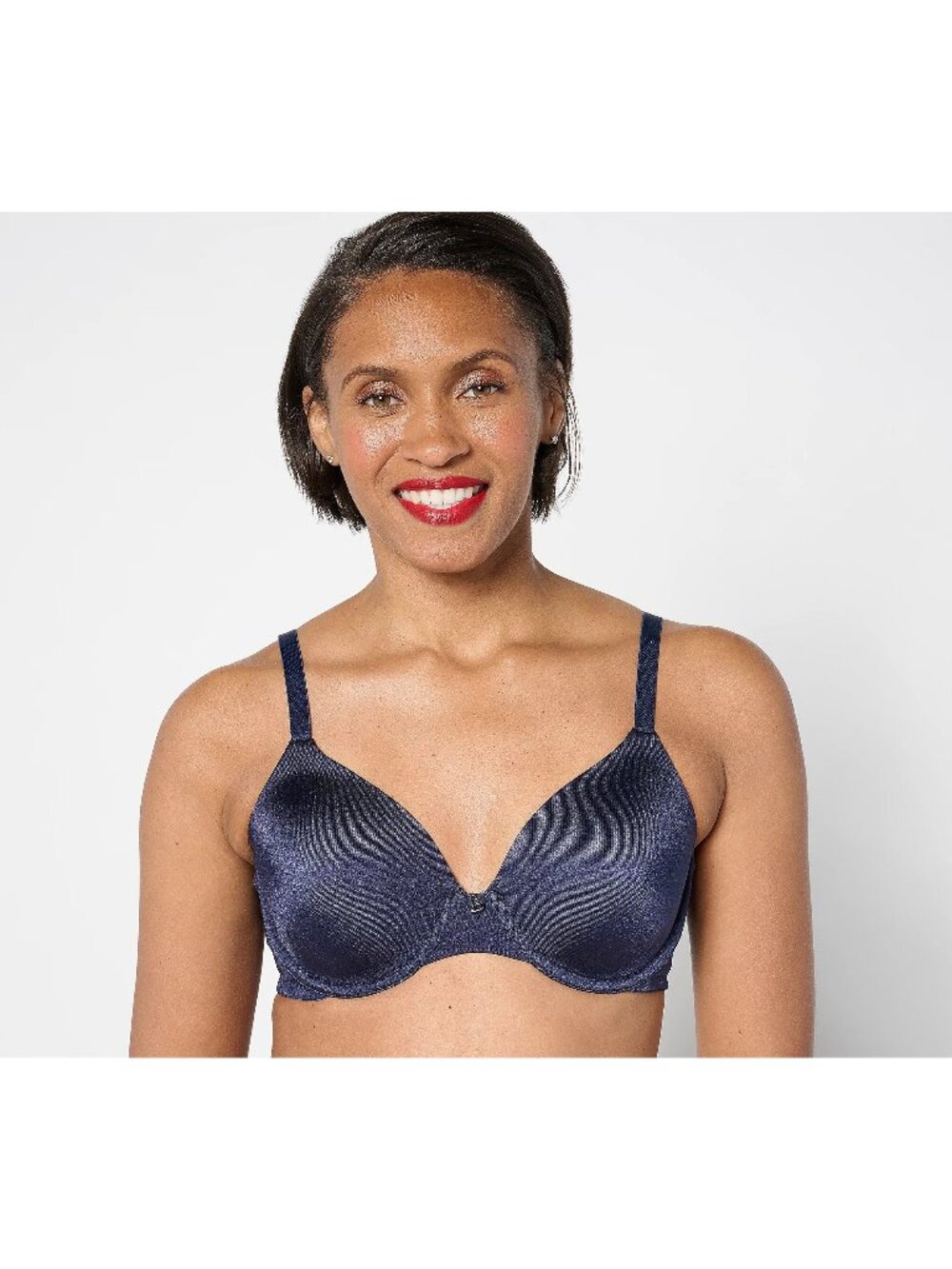 Breezies Bra Size 48DD Shimmer Microfiber Underwire T Shirt  French Navy NEW